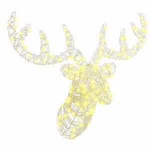 vidaXL Cabeça de Rena com 140 LEDs Branco quente 60 cm Acrílo