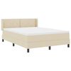 vidaXL Cama Box com colch&atilde;o com cabeceira Creme 200 x 160 cm tecido
