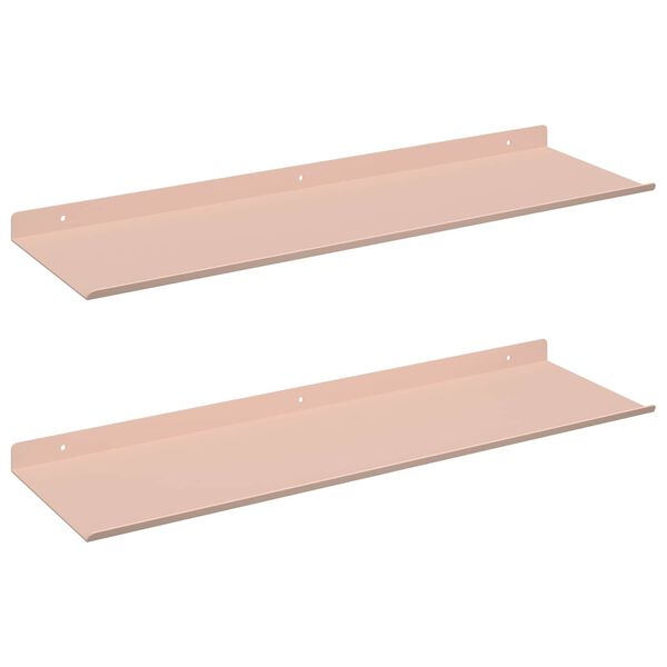 vidaXL Prateleira Flutuante 2 pcs Rosa 60 x 18 x 2,5 cm A&ccedil;o