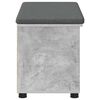 vidaXL Banco de Hall com almofada Cinzento Concreto 80 x 38 x 46 cm