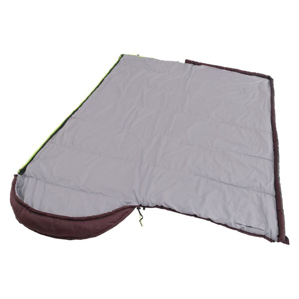 Outwell Saco-cama Campion Lux com fecho de correr esquerdo roxo
