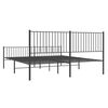 vidaXL Estrutura de cama com cabeceira e pés 200x200 cm metal preto