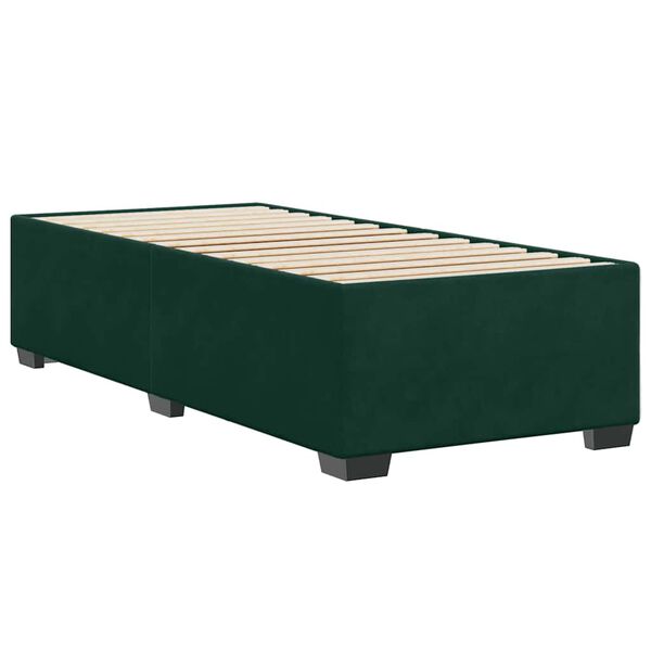 vidaXL Estrutura de cama sem colch&atilde;o 90x200 cm veludo verde-escuro