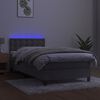 vidaXL Cama box spring c/ colch&atilde;o/LED 100x200 cm veludo cinzento-claro