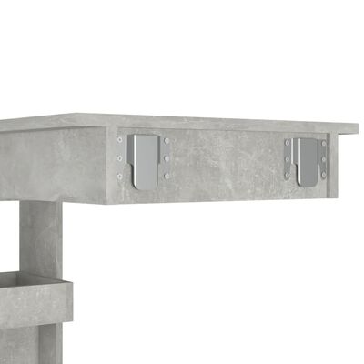 vidaXL Mesa bar parede 102x45x103,5cm derivados madeira cinza cimento