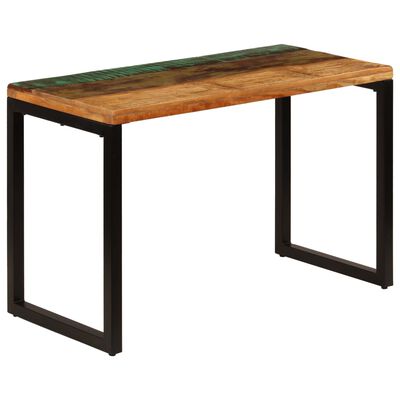 vidaXL Mesa de jantar 115x55x76 cm madeira recuperada maciça e aço