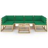 vidaXL Conj. lounge de jardim 7 pcs com almofad&otilde;es pinho impregnado