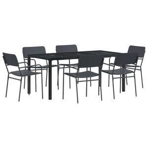 vidaXL Conjunto de M&oacute;veis para Exterior 7 unid. Antracite A&ccedil;o