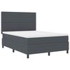 vidaXL Cama Box Spring LED Cinza Escuro e Branco 140 x 190 cm