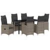 vidaXL Conjunto de Jantar para Jardim 7 pcs Cinzeto vime PE