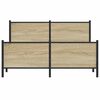 vidaXL Estrutura de cama sem colchão 140x200 cm metal carvalho sonoma