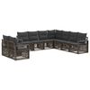vidaXL Conjunto de Sof&aacute; de Jardim 9 unid. 9 lugar Cinzento vime PE