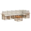 vidaXL Conjunto de Sof&aacute;s para Exterior 7 pcs Natural e Branco Creme