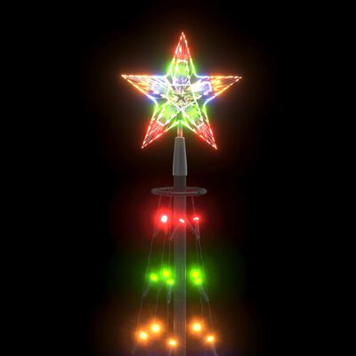 vidaXL Árvore de Natal em cone c/ 84 luzes LED coloridas 50x150 cm