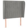 vidaXL Cabeceira cama c/ abas veludo 103x23x118/128 cm cinzento-claro
