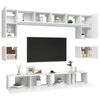 vidaXL 8 pcs conjunto de m&oacute;veis de TV derivados de madeira branco