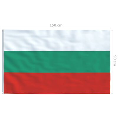 vidaXL Bandeira da Bulgária com mastro de alumínio 4 m