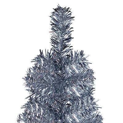 vidaXL Árvore de Natal fina 120 cm prateado