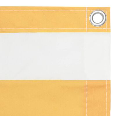 vidaXL Tela de varanda 75x500 cm tecido Oxford branco e amarelo