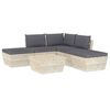 vidaXL 6 pcs conjunto lounge de paletes + almofad&otilde;es madeira de abeto