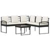 vidaXL Conjunto de Sof&aacute; de Jardim 2 unid. Preto e Creme