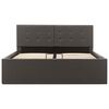 vidaXL Cama hidr&aacute;ulica c/ arruma&ccedil;&atilde;o 120x200cm couro artificial cinza