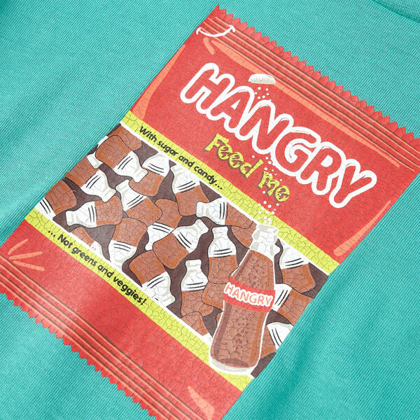 T-shirt infantil com mangas curtas menta-escuro 128