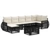 vidaXL Conjunto de Sof&aacute; de Jardim 8 unid. Preto e Branco Creme vime PE