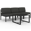 vidaXL 4 pcs conjunto lounge jardim com almofad&otilde;es alum&iacute;nio antracite