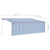 vidaXL Toldo retr&aacute;til manual com estore 4,5x3 m azul e branco
