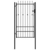 vidaXL Port&atilde;o de Cerca ASTEN 100 x 175 cm Metal Preto Tranc&aacute;vel