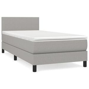 vidaXL Cama com molas/colch&atilde;o 80x200 cm tecido cinza-claro
