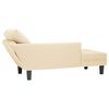vidaXL Chaise lounge com almofada tecido corduroy creme