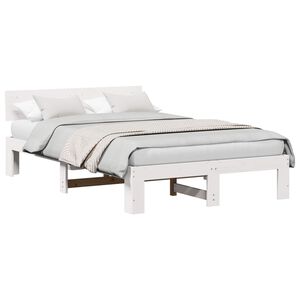 vidaXL Estrutura da Cama com cabeceira Branco 120 x 190 cm