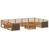 vidaXL Conjunto de Sof&aacute;s para Exterior 10 pcs Natural