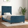 vidaXL Estrutura de cama sem colch&atilde;o 90x200 cm veludo azul-escuro