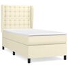 vidaXL Cama com molas/colch&atilde;o 80x200 cm couro artificial cor creme
