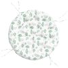 vidaXL Almofad&atilde;o redondo &Oslash; 100 x11 cm tecido oxford padr&atilde;o folhas