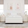 vidaXL Cama Box Spring LED com cabeceira Creme e Branco 160 x 200 cm