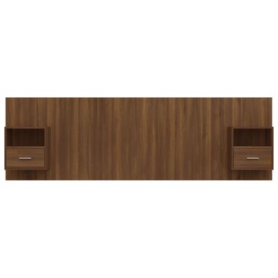 vidaXL Cabeceira cama + armários madeira processada carvalho castanho