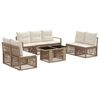 vidaXL Conjunto de Sof&aacute; de Jardim 8 unid. Bege e Branco Creme vime PE
