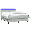 vidaXL Cama box spring c/ colch&atilde;o e LED 160x220 cm veludo cinzento-claro