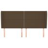 vidaXL Cabeceira cama c/ abas tecido 163x23x118/128 cm castanho-escuro