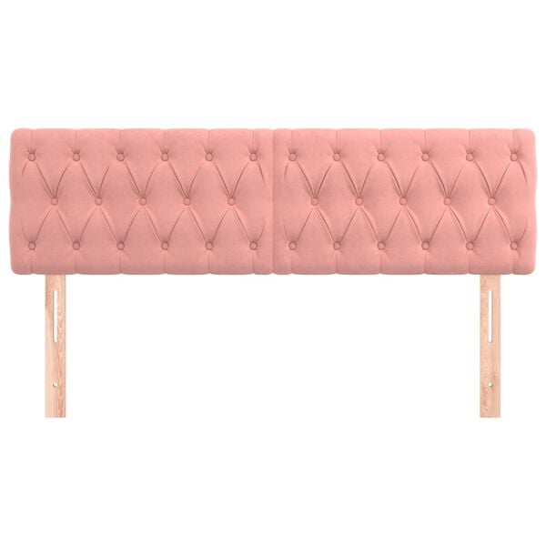 vidaXL Cabeceiras rosa 160x7x78/88 cm veludo
