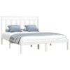 vidaXL Estrutura de cama king 150x200 cm madeira maci&ccedil;a branco