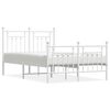 vidaXL Estrutura de cama com cabeceira e p&eacute;s 120x190 cm metal branco