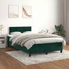 vidaXL Cama boxspring com colch&atilde;o 120x200 cm veludo verde-escuro