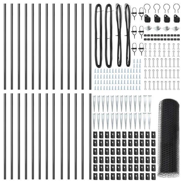 vidaXL Poste de Cerca Cinzeto 50 x 0,6 m (malha de 25 mm) A&ccedil;o e PVC