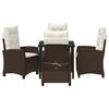 vidaXL Conjunto de Jantar para Jardim 5 pcs Castanho vime PE