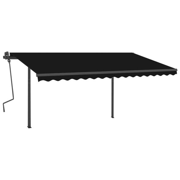 vidaXL Toldo autom&aacute;tico com LED e sensor de vento 4,5x3 m antracite